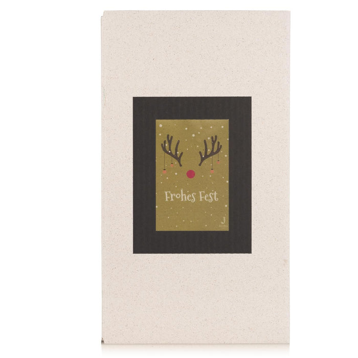 Jordan Original - Geschenkbox - Frohes Fest - umweltfreundlicher Graspapier Karton 340 x 190 x 100mm (zB. Platz für zwei Flaschen)