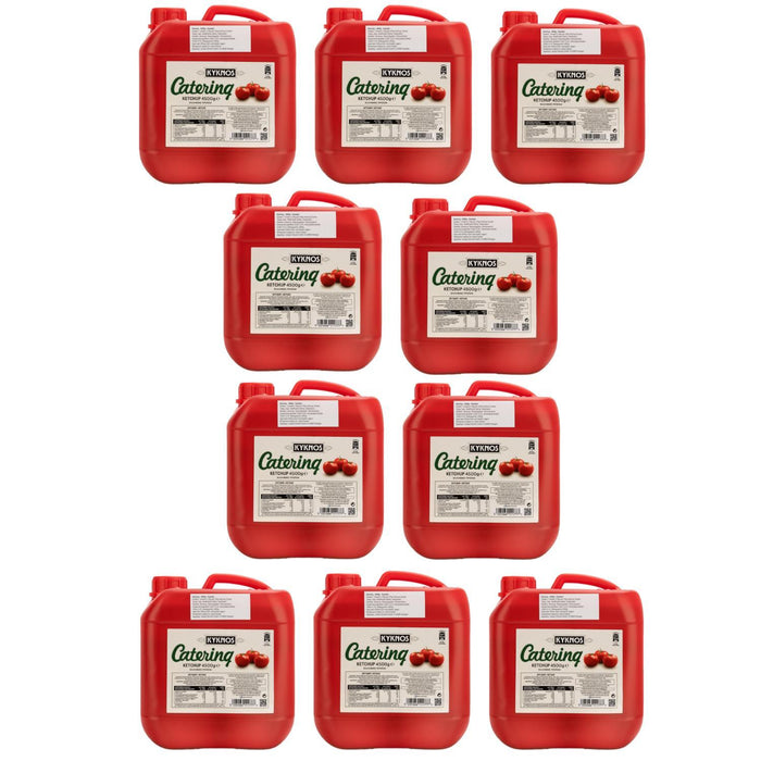 KYKNOS S.A. Greek Canning - Fruchtiger Tomaten Ketchup aus Griechenland - 10er Pack - 10x 4500g Kanister