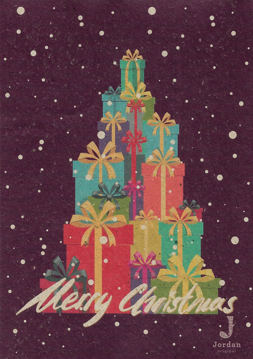 Jordan Original - Geschenkbox - Merry Christmas - umweltfreundlicher Graspapier Karton 340 x 190 x 100mm (zB. Platz für zwei Flaschen)