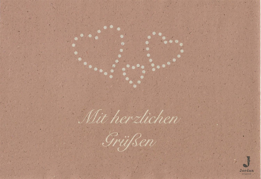 Jordan Original - Geschenkbox - Mit Herzlichen Grüßen - umweltfreundlicher Graspapier Karton 425 x 380 x 145mm (zB. Platz für mind. drei Flaschen)