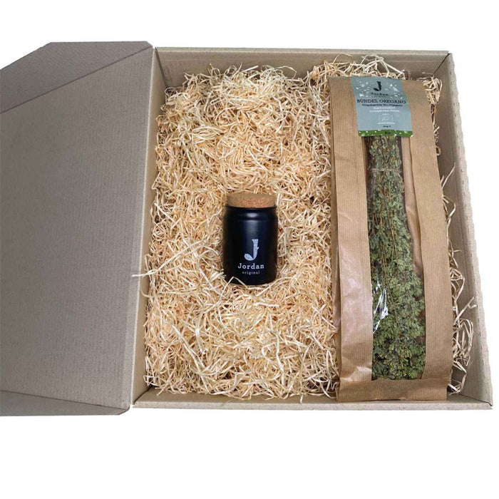 Jordan Original - Gewürz Set - Griechischer Bio - Oregano - Keramiktopf - matt Schwarz - Jordan Logo - GR-BIO-01 - 50g Bündel
