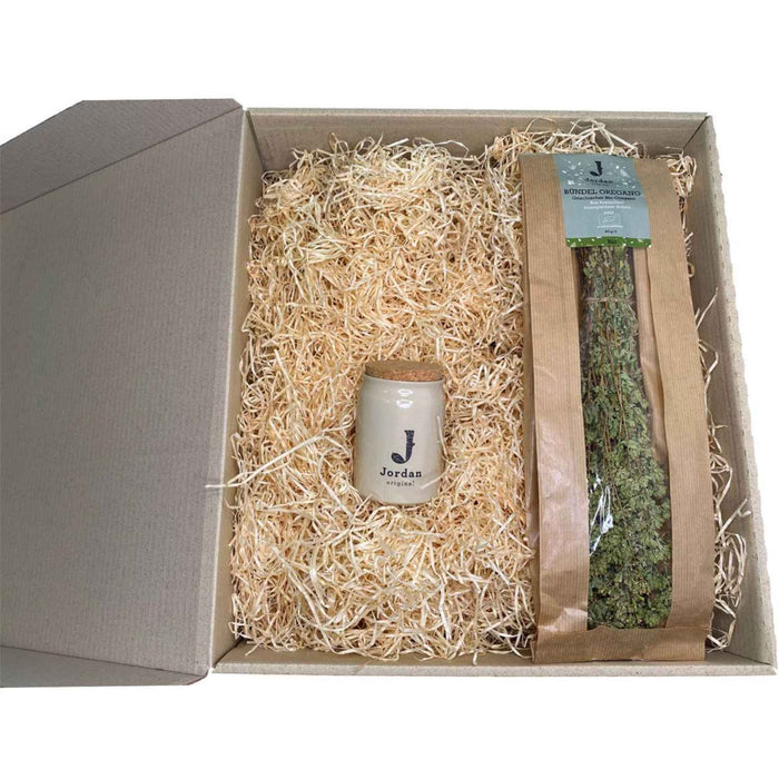 Jordan Original - Gewürz Set - Griechischer Bio - Oregano - Keramiktopf - glänzend Weiß - Jordan Logo - GR-BIO-01 - 50g Bündel