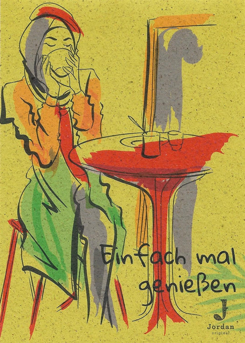 Jordan Original - Geschenkbox - Einfach mal genießen - umweltfreundlicher Graspapier Karton 340 x 190 x 100mm (zB. Platz für zwei Flaschen)