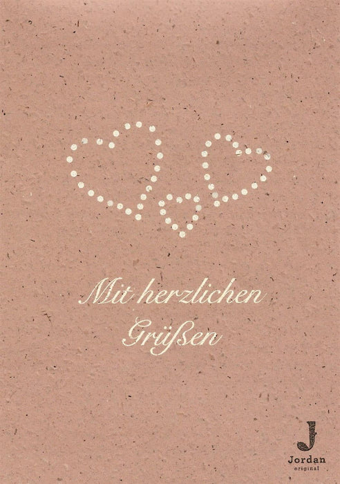 Jordan Original - Geschenkbox - Mit herzlichen Grüßen - umweltfreundlicher Graspapier Karton 340 x 190 x 100mm (zB. Platz für zwei Flaschen)