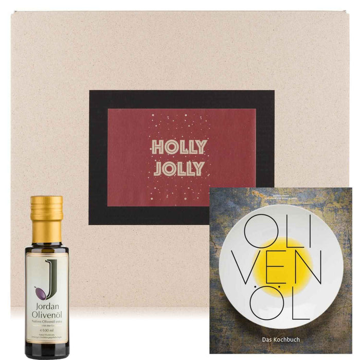 Jordan Olivenöl - Geschenkbox für Weihnachten 3 mit Grußkarte im umweltfreundlichem Graspapier-Karton
